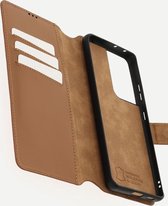 Minim 2-in-1 Samsung S21 Ultra Hoesje Book Case en Back Cover Bruin