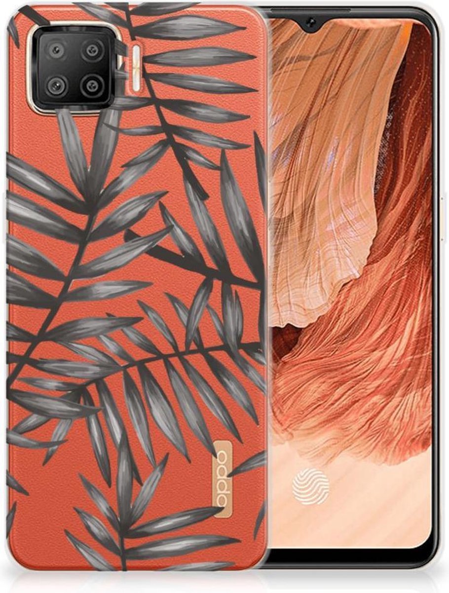 Back Cover voor OPPO A73 4G TPU Case Leaves Grey