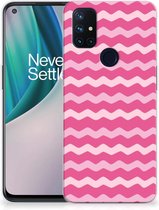 Bumper Hoesje OnePlus Nord N10 5G Smartphone hoesje Waves Pink