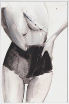 JUNIQE - Poster in kunststof lijst Dance with Me -60x90 /Grijs & Wit