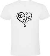 Love hartje Heren t-shirt | liefde | huwelijk | vrijgezel | relatie | scheiding | hartje | kado | Wit