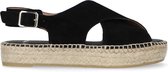 Manfield - Dames - Zwarte sandalen met gekruiste banden - Maat 36