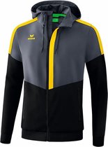 Erima Squad Tracktop Jack Met Capuchon Slate Grijs-Zwart-Geel Maat M