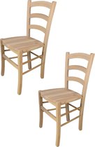 Tommychairs - Ensemble de 2 chaises classiques modèle Venezia. Très approprié pour la cuisine, le bar et la salle à manger, structure solide en bois de hêtre poli, non traité, 100% naturel et assise en bois