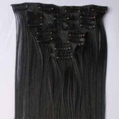 Clip in hair extensions 7 set straight zwart - 1B#