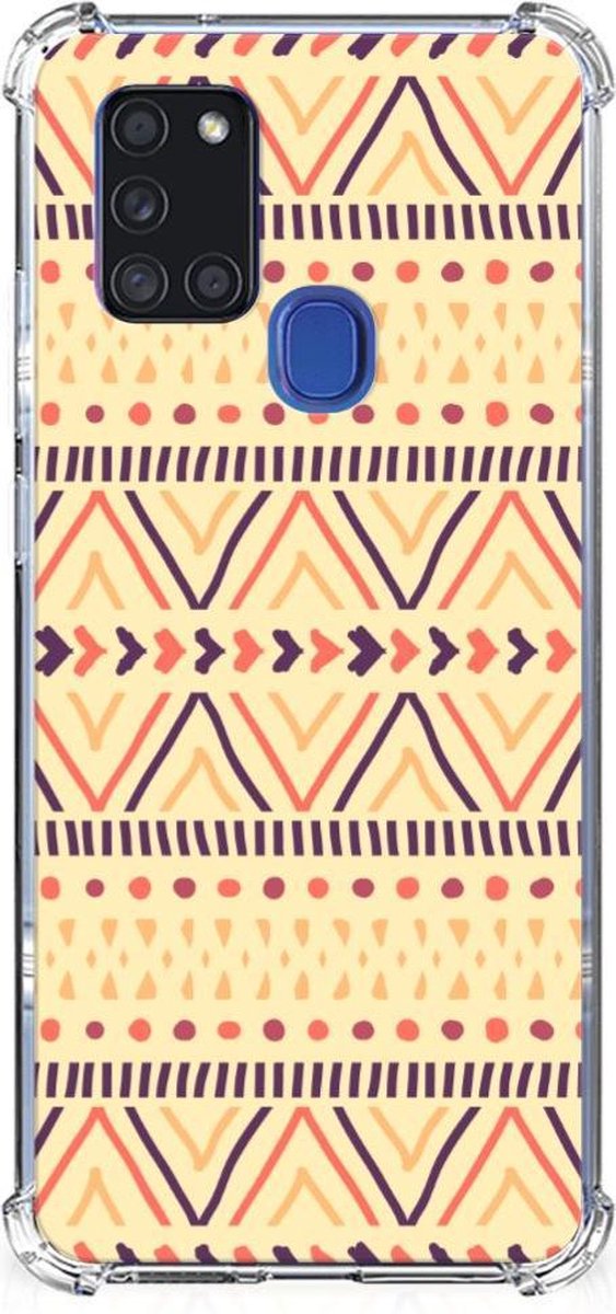 Samsung Galaxy A21s Doorzichtige Silicone Hoesje Aztec Yellow