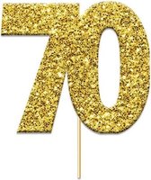 Witbaard Caketopper '70' Glitter 4 Cm Karton Goud 12 Stuks