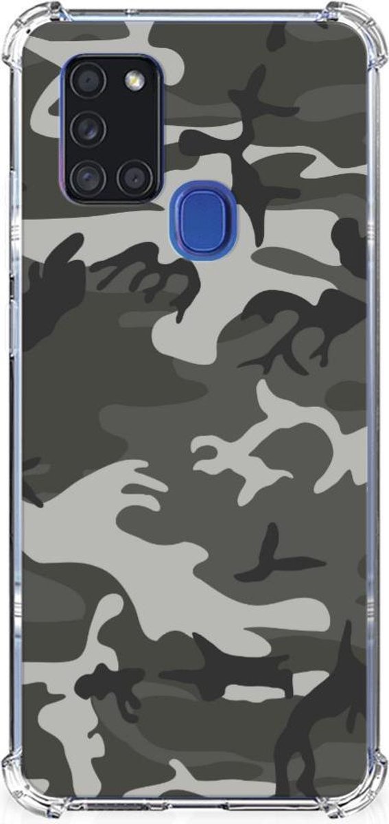 Samsung Galaxy A21s Doorzichtige Silicone Hoesje Army Light