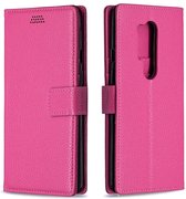 Voor OnePlus 8 Pro Litchi Texture Horizontaal Flip Leren Case met Houder & Kaartsleuven & Portemonnee & Fotolijst (Rose)