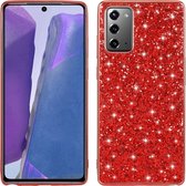 Voor Samsung Galaxy Note 20 glitter poeder schokbestendig TPU beschermhoes (rood)