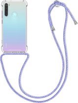 kwmobile telefoonhoesje compatibel met Xiaomi Redmi Note 8 (2019 / 2021) - Hoesje met koord - Back cover in lavendel / paars / lichtblauw / transparant