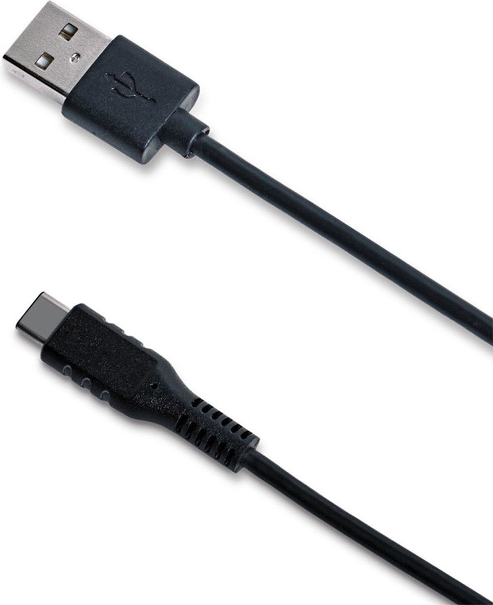 Celly USB-A naar USB-C kabel – Voor smartphone & tablet - - Tot 1 GB per seconde - 1 meter - Zwart