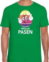 Paasei met duimen schuin omhoog vrolijk Pasen t-shirt / shirt - groen - heren - Paas kleding / outfit XL