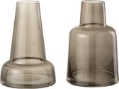 J-Line Vaas Modern Glas Grijs Assortiment Van 2