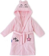 Milk & Moo Baby Konijn Kinderbadjas - Badjas voor Meisjes - Kamerjas Kids - 2 t/m 4 jaar - Katoen - One Size - Roze