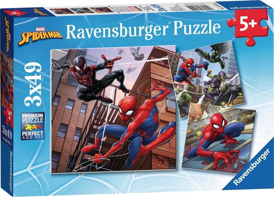 Ravensburger puzzel Spiderman in Actie - 3x49 stukjes - Ravensburger