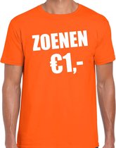 Koningsdag t-shirt zoenen 1 euro oranje - heren - Kingsday outfit / kleding / shirt 2XL