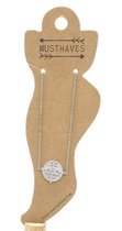Mh Bijoux Enkelbandje Coin Dames Rvs Zilver