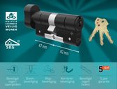 M&C Matrix Cilinderslot - Knop Ovaal met push functie 47x82 mm - Met 3 sleutels - SKG*** - Politiekeurmerk Veilig Wonen