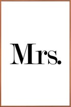 JUNIQE - Poster met kunststof lijst Mrs. -40x60 /Wit & Zwart