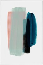 JUNIQE - Poster in kunststof lijst Roze en teal - abstract -60x90