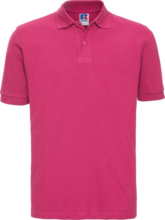 Russell Heren 100% Katoenen Korte Mouw Poloshirt (Fuchsia)