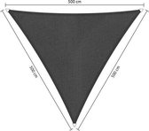 Shadow Comfort® Gelijkzijdige driehoek schaduwdoek - UV Bestendig - Zonnedoek - 500 x 500 x 500 CM - Carbon Black