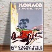 World Grand Prix Retro Poster 1 - 20x25cm Canvas - Multi-color