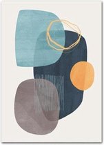 Abstract Geometric Poster 2 - 50x70cm Canvas - Multi-color