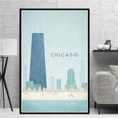 Chicago Minimalist Poster - 13x18cm Canvas - Multi-color