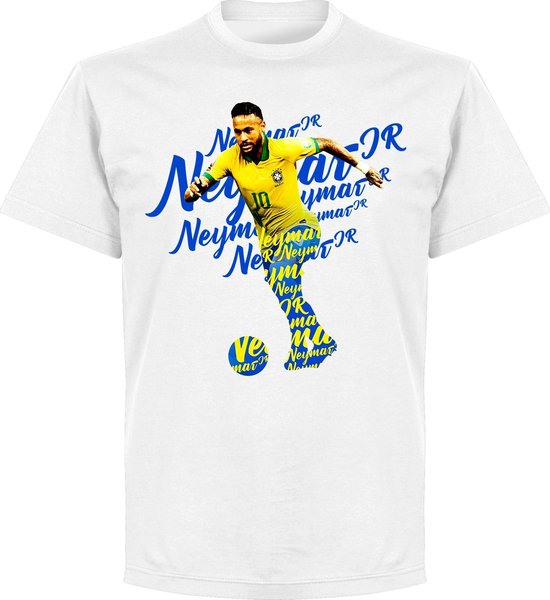 Neymar Brazilië Script T-Shirt - Wit - Kinderen - 152