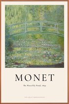 JUNIQE - Poster met kunststof lijst Monet - The Water-Lily Pond -60x90