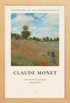 JUNIQE - Poster met houten lijst Monet - The Poppy Field near