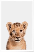JUNIQE - Poster Lion Cub II -13x18 /Bruin