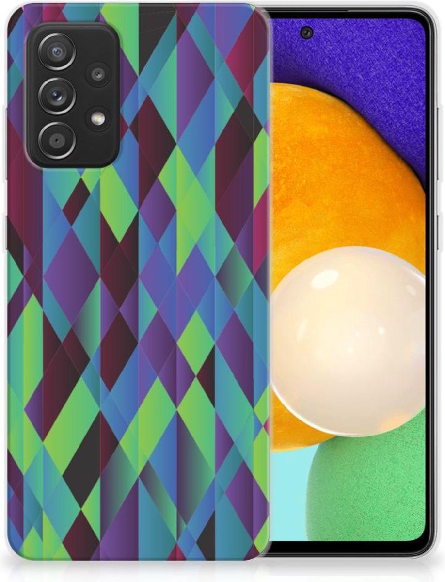 Samsung Galaxy A52 (5G/4G) TPU Hoesje Abstract Green Blue