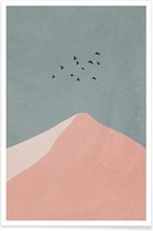 JUNIQE - Poster Peak -30x45 /Roze & Turkoois