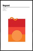 JUNIQE - Poster met kunststof lijst Negroni - minimalistisch -13x18