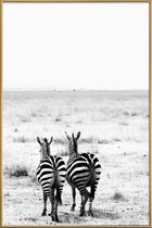 JUNIQE - Poster met kunststof lijst Double Stripes -13x18 /Wit & Zwart