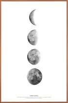 JUNIQE - Poster met kunststof lijst Fasen van de maan -60x90 /Wit &