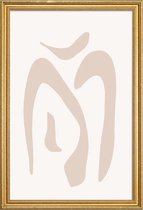 JUNIQE - Poster met houten lijst Romantic Streams -13x18 /Ivoor