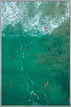 JUNIQE - Poster met kunststof lijst Everybody's Gone Surfin' by Lentam