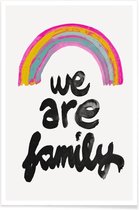 JUNIQE - Poster We Are Family -13x18 /Roze & Zwart