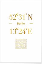 JUNIQE - Poster Berlin gouden -13x18 /Goud & Wit