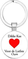 Akyol - Dikke kus voor de liefste oom Sleutelhanger - Oom - Oom - Leuk kado voor je oom om te geven - 2,5 x 2,5 CM