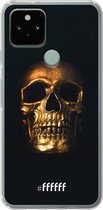 6F hoesje - geschikt voor Google Pixel 5 -  Transparant TPU Case - Gold Skull #ffffff