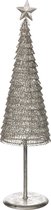 J-Line Kerstboom Rond Glitter Metaal Zilver Large