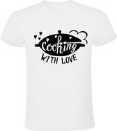 Cooking with love Heren t-shirt | restaurant | kok | koken | liefde | grappig | cadeau | Wit