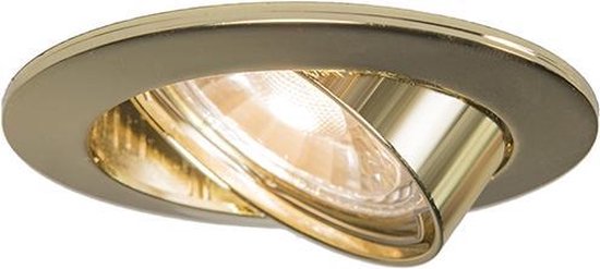 QAZQA edu led – Moderne Inbouwspot – 1 lichts – Ø 8.2 cm – Goud/messing – Woonkamer | Slaapkamer | Keuken