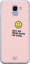 Samsung Galaxy J6 2018 siliconen hoesje - I'm cool quote - Soft Case Telefoonhoesje - Roze - Tekst