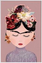 JUNIQE - Poster in kunststof lijst Frida Pastell -30x45 /Paars & Roze